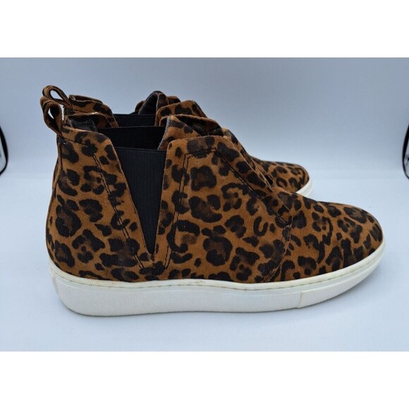 Miz Mooz New York Laurent High-Top Slip-On Sneakers Brown & Black Cheeta 36 - Picture 3 of 15